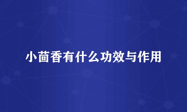 小茴香有什么功效与作用