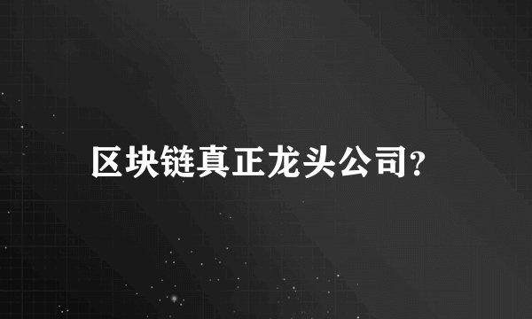 区块链真正龙头公司？