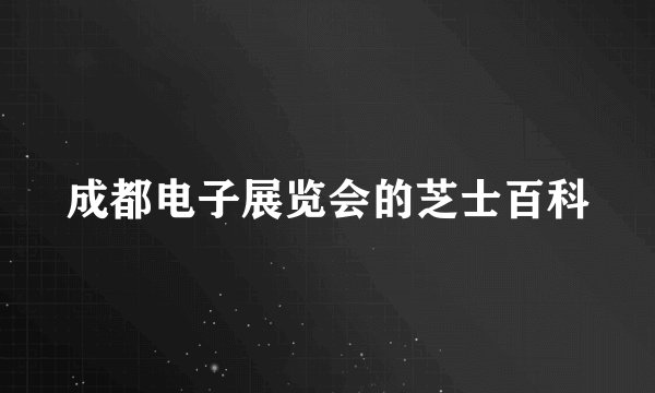 成都电子展览会的芝士百科