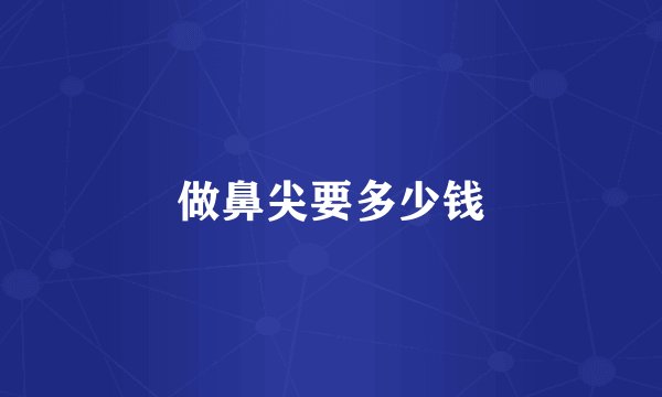 做鼻尖要多少钱