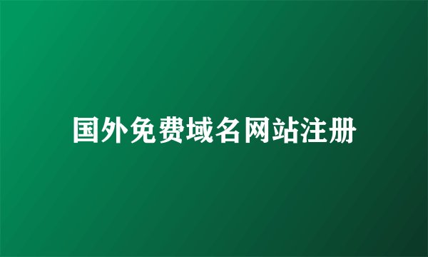 国外免费域名网站注册
