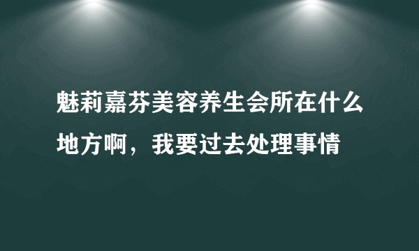 魅莉嘉芬美容养生会所在什么地方啊，我要过去处理事情