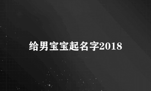 给男宝宝起名字2018