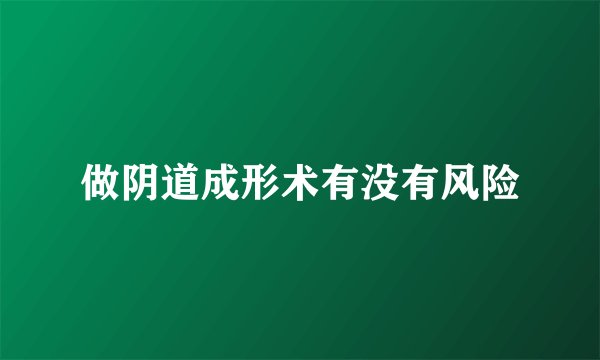 做阴道成形术有没有风险