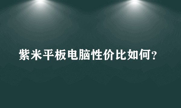 紫米平板电脑性价比如何?