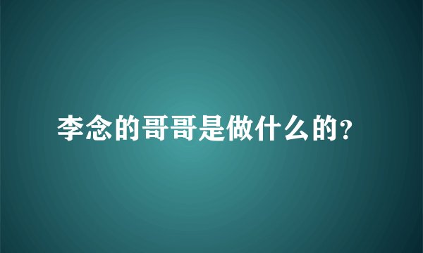 李念的哥哥是做什么的？