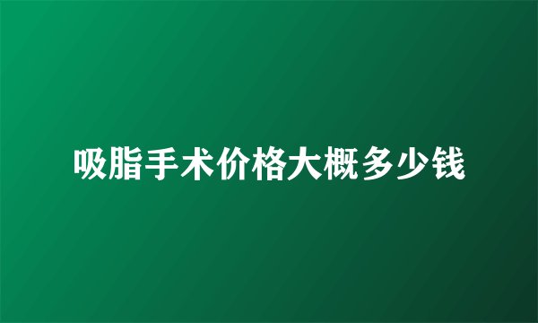 吸脂手术价格大概多少钱