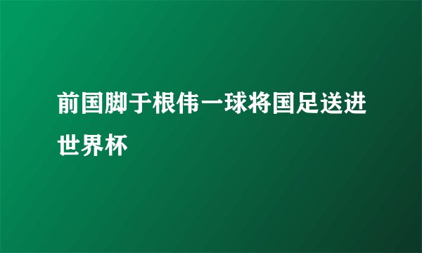 前国脚于根伟一球将国足送进世界杯