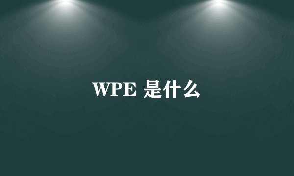 WPE 是什么
