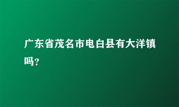 广东省茂名市电白县有大洋镇吗？