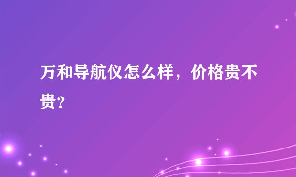 万和导航仪怎么样，价格贵不贵？