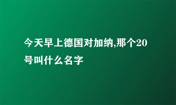 今天早上德国对加纳,那个20号叫什么名字