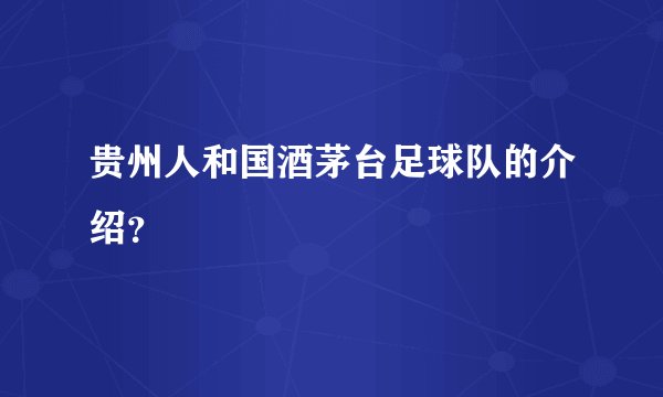 贵州人和国酒茅台足球队的介绍？