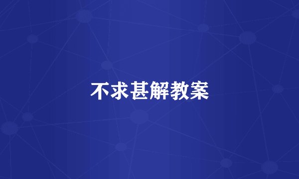 不求甚解教案