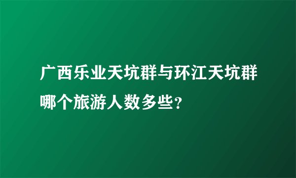 广西乐业天坑群与环江天坑群哪个旅游人数多些?