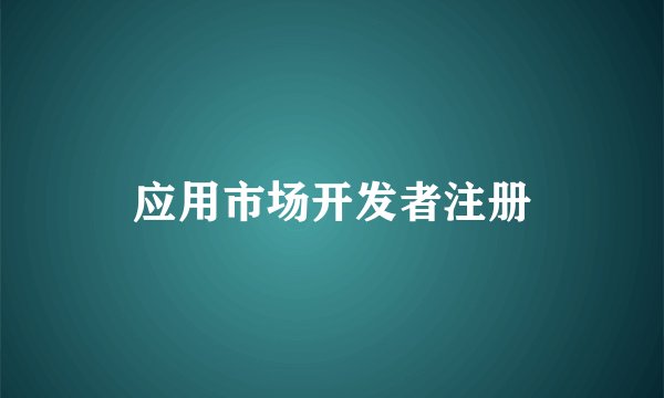 应用市场开发者注册