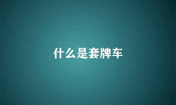 什么是套牌车