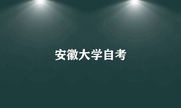 安徽大学自考