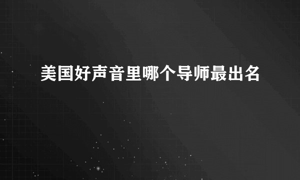 美国好声音里哪个导师最出名