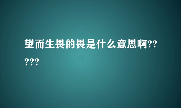 望而生畏的畏是什么意思啊?????
