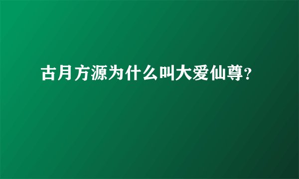 古月方源为什么叫大爱仙尊？