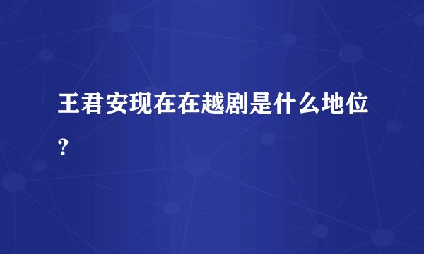 王君安现在在越剧是什么地位？