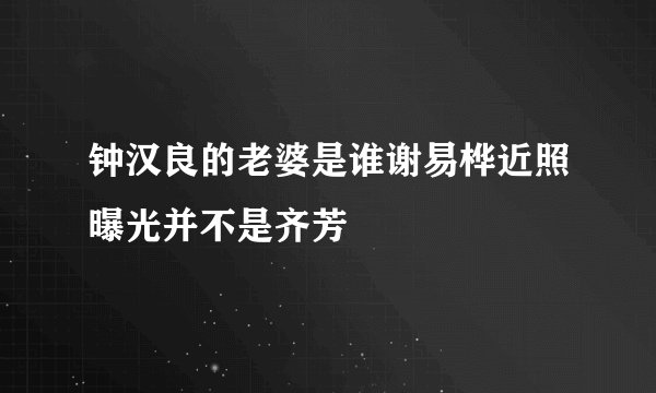钟汉良的老婆是谁谢易桦近照曝光并不是齐芳