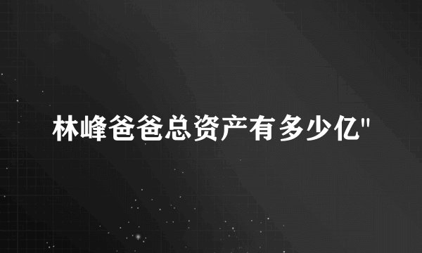 林峰爸爸总资产有多少亿