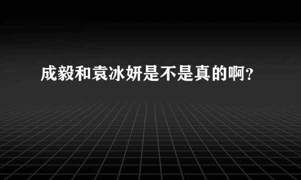 成毅和袁冰妍是不是真的啊？