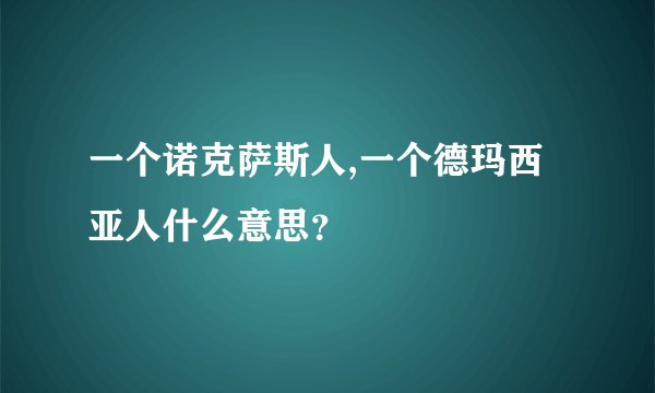 一个诺克萨斯人,一个德玛西亚人什么意思？