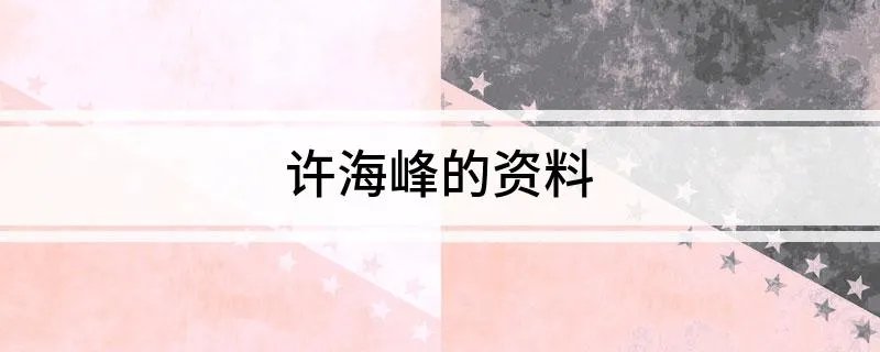 许海峰的资料