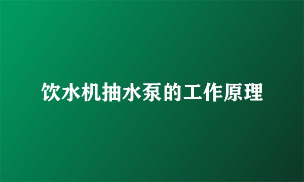 饮水机抽水泵的工作原理