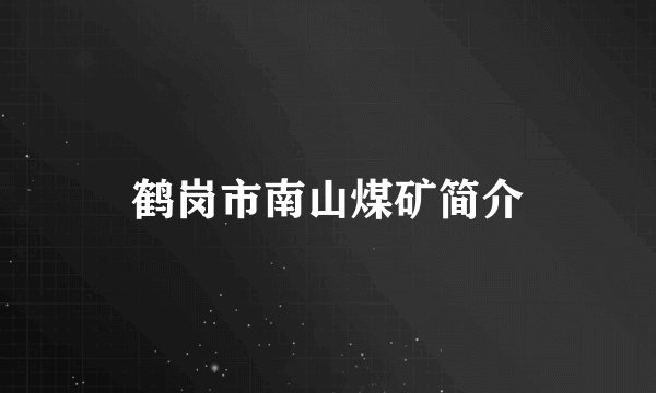 鹤岗市南山煤矿简介