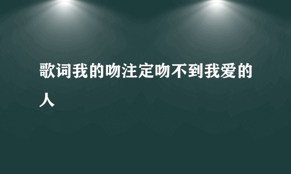 歌词我的吻注定吻不到我爱的人