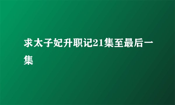 求太子妃升职记21集至最后一集