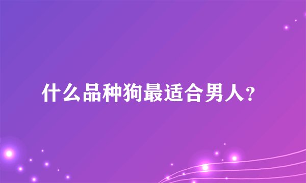 什么品种狗最适合男人？