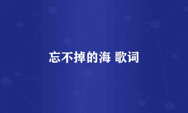 忘不掉的海 歌词
