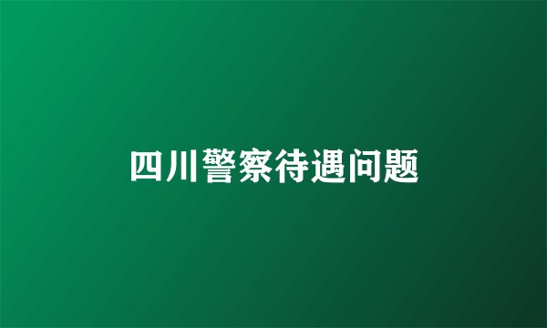 四川警察待遇问题