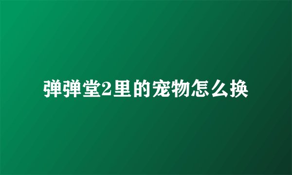 弹弹堂2里的宠物怎么换