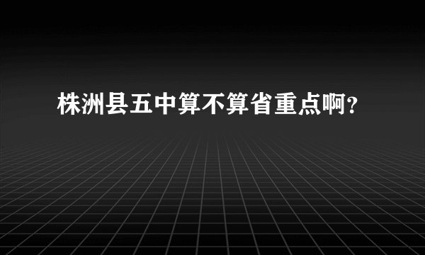 株洲县五中算不算省重点啊？