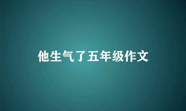 他生气了五年级作文