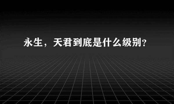 永生，天君到底是什么级别？