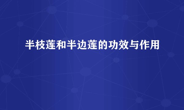 半枝莲和半边莲的功效与作用
