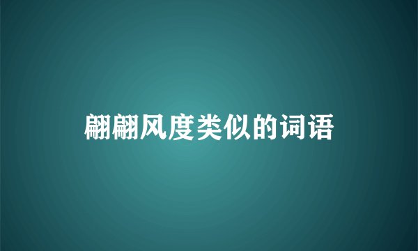 翩翩风度类似的词语
