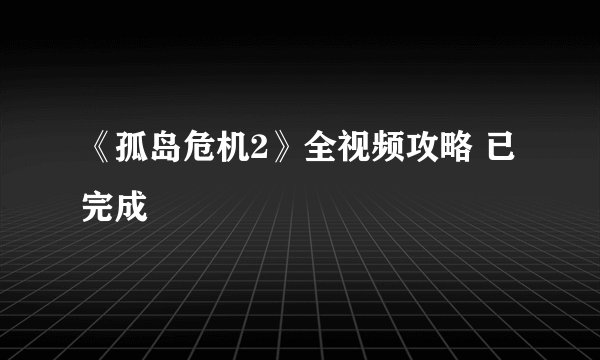 《孤岛危机2》全视频攻略 已完成