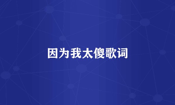 因为我太傻歌词