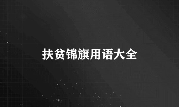 扶贫锦旗用语大全