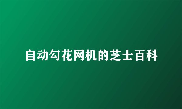 自动勾花网机的芝士百科