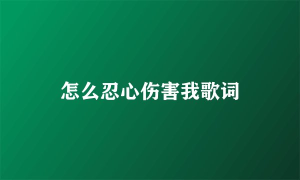 怎么忍心伤害我歌词