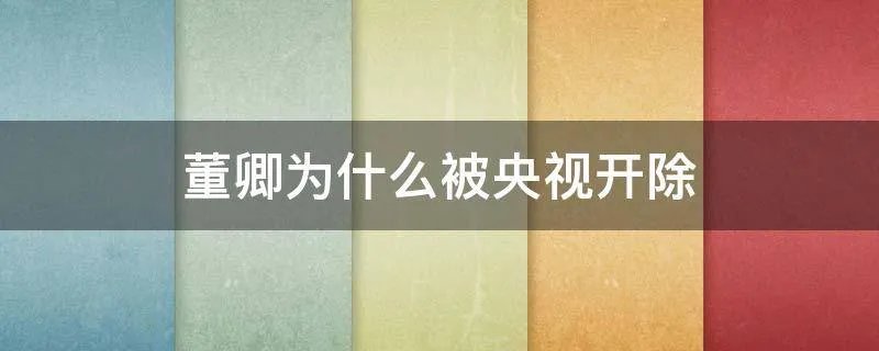 董卿为什么被央视开除